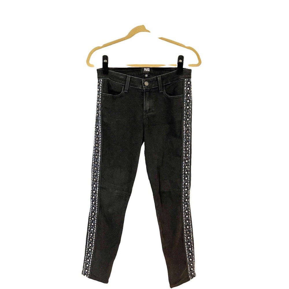 Paige Size 28 Verdugo Ankle Skinny Jeans in Black Overdye